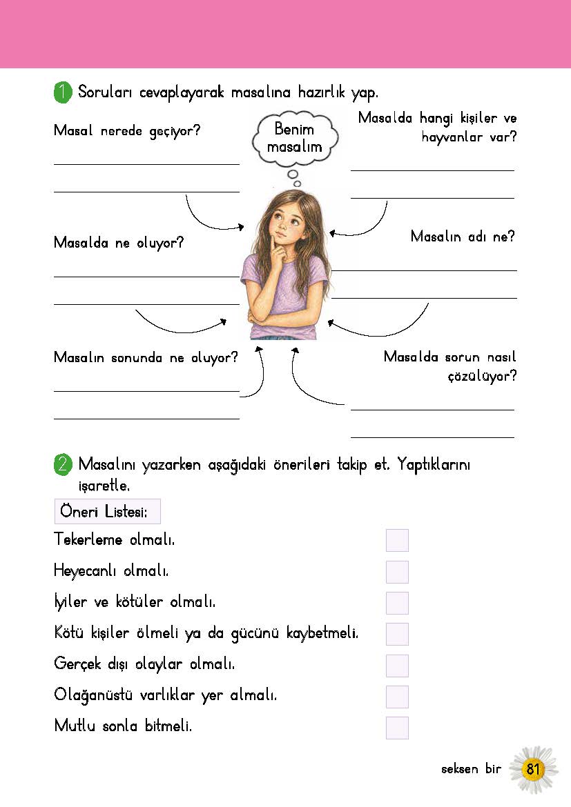 Papatyam 4 Türkçe Okuma ve Çalışma Kitabı